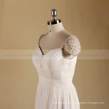 Classic cap sleeve A line Alibaba Beaded Boho Beach wedding dress bridal gown